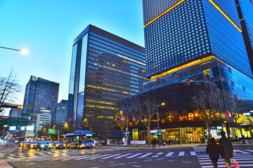 서울시내 중심가의 퇴근시간  풍경