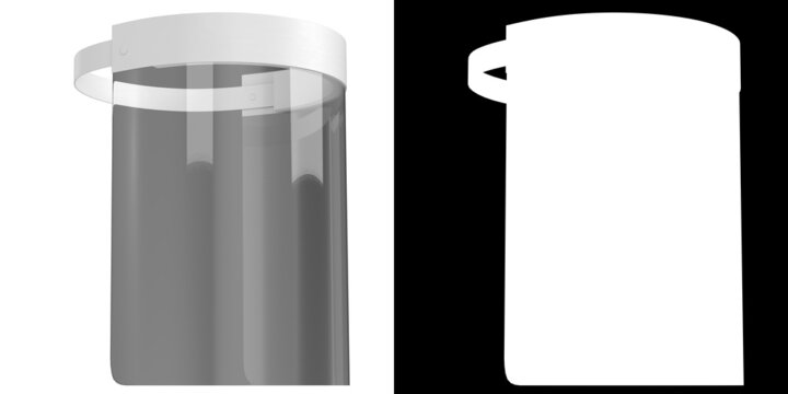 3D rendering illustration of an acrylic face shield