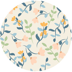 floral print on beige background