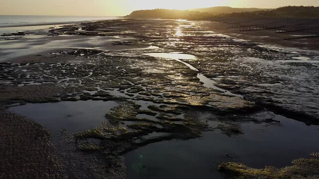 Sunset over sea and beach