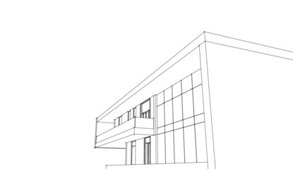 Modern house architectural drawing