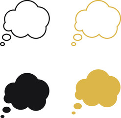 Set of speak bubble text, chatting box, message box perfect for thinking sign symbol.