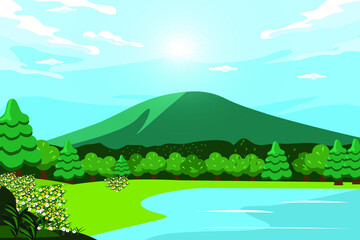 Obraz na płótnie Canvas Nature landscape with mountain