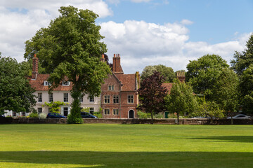 Park in the center of the medieval town of Salisbury; England.