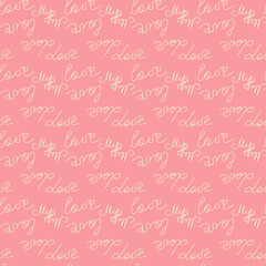 love you hearts romantic pattern illustration isolated on white. black and white seamless pattern