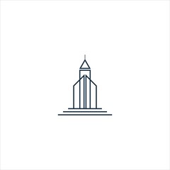 building logo vector template line