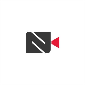 letter n logo vector template camera