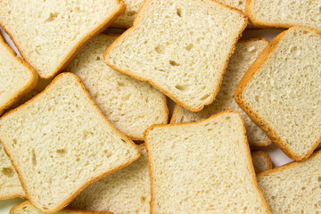 Sliced toast bread close-up. Full screen baked goods