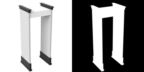 3D rendering illustration of an airport metal detector