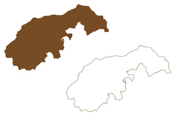 Fototapeta na wymiar Mornington island (Commonwealth of Australia, Queensland state, Wellesley Islands archipelago) map vector illustration, scribble sketch Kunhanhaa map
