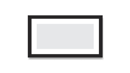 Black wood frame or photo frame on white background. Vector illustration