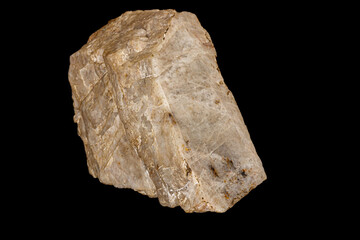 Macro of a stone Moonstone mineral on a black background