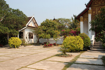 buddhist temple (wat phaphay) in luang prabang (laos)