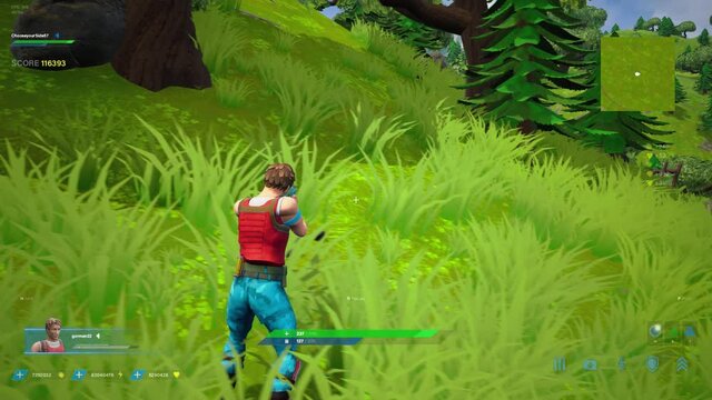 Non-Violent Video Game Mock-up Concept. Game play 3D Third Person Shooter Online Multiplayer Battle Royale. Fun Tactical Arcade Adventure with Hero Characters Running in Free World, Solving Puzzles