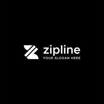 flat letter mark initial Z line art Logo design