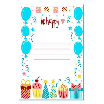 A bright card for birthday and other holidays. Vector illustration.