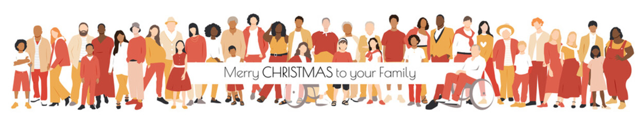 Fototapeta premium Merry Christmas to your Family banner.