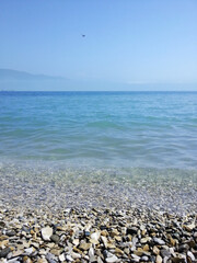 Foggy sunny day at the Black Sea seaside