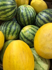melons in a market