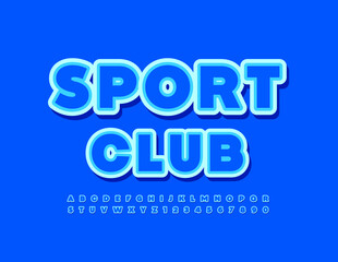 ector modern Logo Sport Club.  Creative Alphabet Letters and Numbers. Bright Blue Font