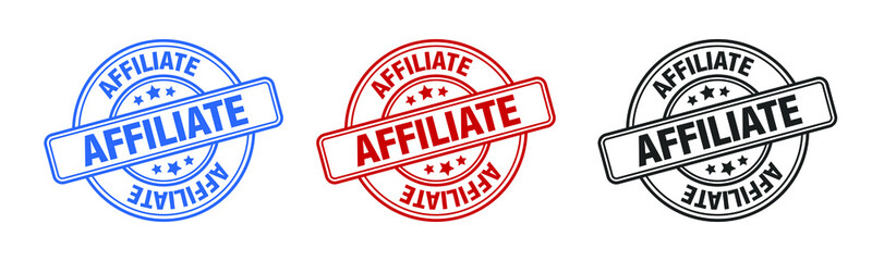 Affiliate - Stamp, Imprint, Seal Template. Grunge Effect. Vector Stock Illustration.