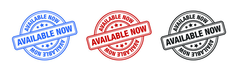 Available Now - Stamp, Imprint, Seal Template. Grunge Effect. Vector Stock Illustration. Set