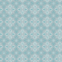 Fototapeta premium Seamless vintage rug with an effect of attrition. Damask carpet. Hand drawn seamless abstract pattern with eastern motifs. vector illustration. mixed patterns nature texture