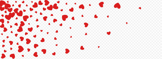 Red Hearts Vector Panoramic Transparent