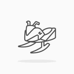 Snowmobile icon. Editable Stroke and pixel perfect. Outline style. Vector illustration. Enjoy this icon for your project.