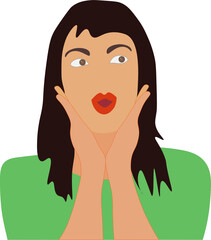 gestos. expresión facial de una mujer mostrando su estado de sorpresa. fondo transparente