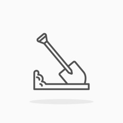 Shovel icon. Editable Stroke and pixel perfect. Outline style. Vector illustration. Enjoy this icon for your project.