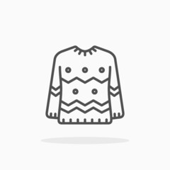 Sweater icon. Editable Stroke and pixel perfect. Outline style. Vector illustration. Enjoy this icon for your project.