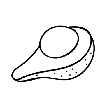 black and white avocado fruit clip art preview