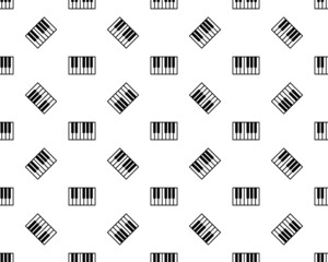 Black line Music synthesizer icon isolated seamless pattern on white background. Electronic piano. Vector Illustration