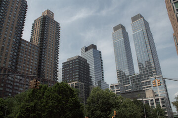 Obraz premium New York City street photo with buildings during clear day