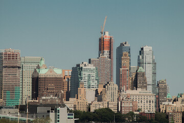 New York City street photo with buildings during clear day
