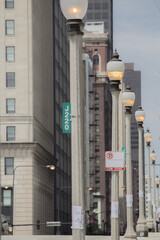 Street photo of Chicago with clear skies and buildings
