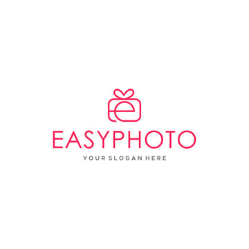 flat letter mark initial e EASYPHOTO logo design