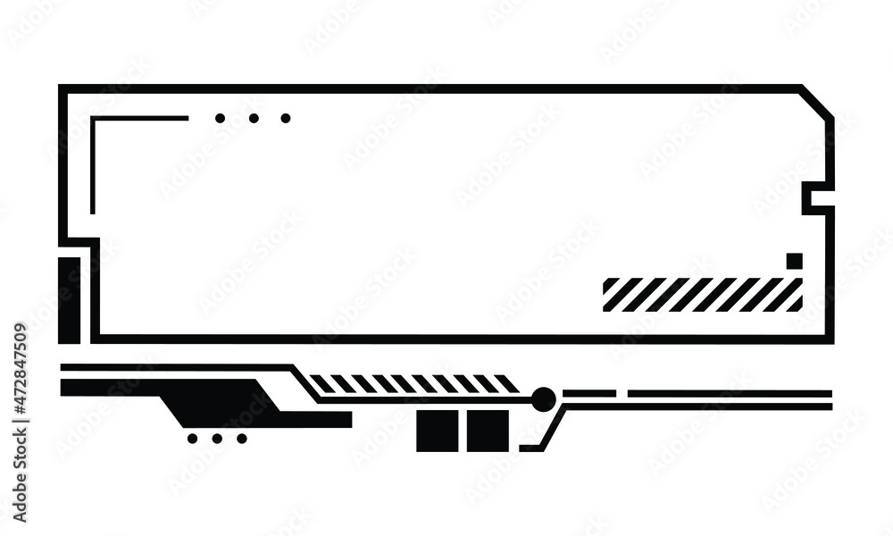 Poster frames vector illustration for game interface. hud gaming element in futuristic or cyber style. copy