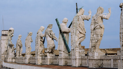 Statue of Apostle Paul of the Basilica of St. Peter, Back view - obrazy, fototapety, plakaty