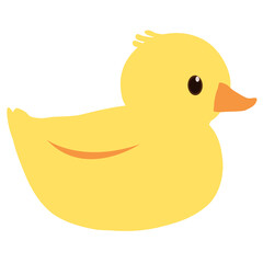 かわいい横向きのアヒル