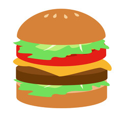 肉と野菜のハンバーガー