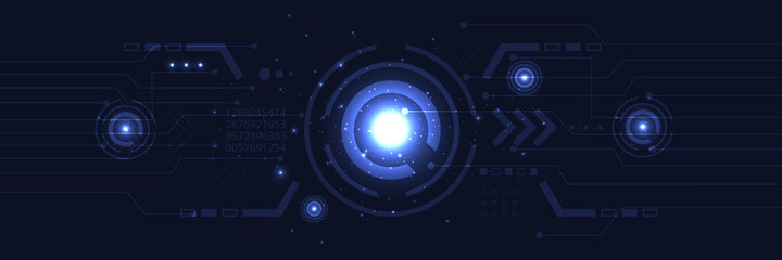 Abstract modern futuristic, engineering, scientific, technology background. Hi tech digital horizontal concept.