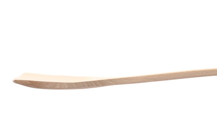 Empty wooden kitchen spoon isolated on white background with clipping path