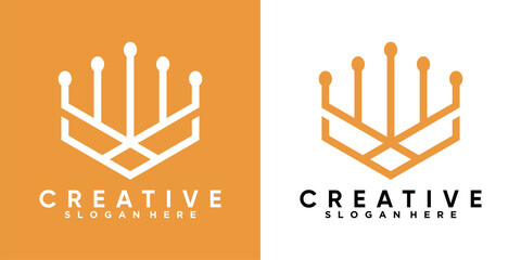 latter w logo design with creativ concept