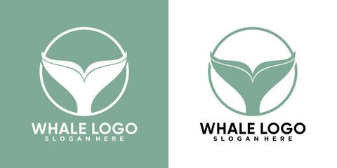 whale logo design with creativ concept