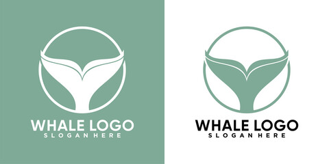 Obraz premium whale logo design with creativ concept
