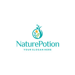 flat NaturePotion Volumetrik Flask logo design