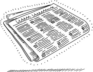 Paper news. Sketchy vector illustration.