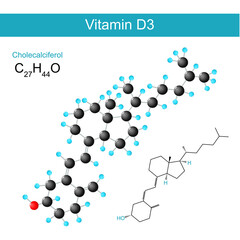 vitamin D3. Cholecalciferol molecular chemical structural formula